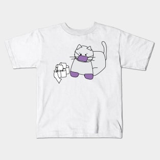 Corona Cat Purple Kids T-Shirt